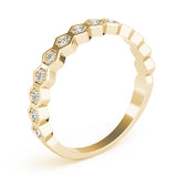 Hexagon Shaped Stackable Half Eternity Ring in Gold & Platinum