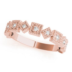 Vintage-Inspired Milgrain Half Eternity Ring in Gold & Platinum
