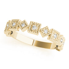 Vintage-Inspired Milgrain Half Eternity Ring in Gold & Platinum