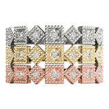 Vintage-Inspired Milgrain Half Eternity Ring in Gold & Platinum