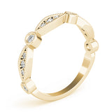 Stackable Milgrain Half Eternity Ring in Gold & Platinum