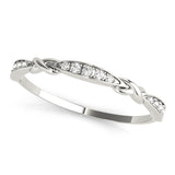 Stackable Vintage Inspired Half Eternity Ring in Gold & Platinum