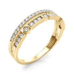 Double Row Half Eternity Ring in Gold & Platinum