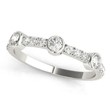 Bezel Set Split Prong Half Eternity Ring in Gold & Platinum