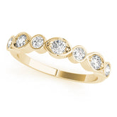 Stackable Half Eternity Ring in Gold & Platinum