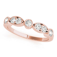 Bezel Set Marquise Half Eternity Ring in Gold & Platinum