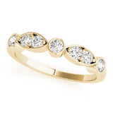Bezel Set Marquise Half Eternity Ring in Gold & Platinum