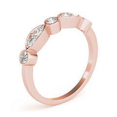 Bezel Set Marquise Half Eternity Ring in Gold & Platinum