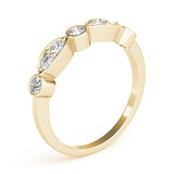 Bezel Set Marquise Half Eternity Ring in Gold & Platinum