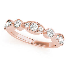 Bezel Set Stackable Half Eternity Ring in Gold & Platinum