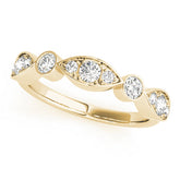 Bezel Set Stackable Half Eternity Ring in Gold & Platinum
