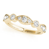 Bezel Set Stackable Half Eternity Ring in Gold & Platinum