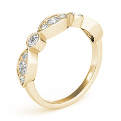 Bezel Set Stackable Half Eternity Ring in Gold & Platinum