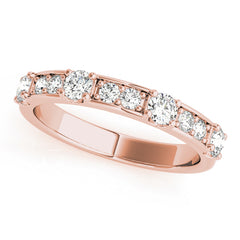 Channel in Prong Stackable Half Eternity Ring in Gold & Platinum