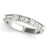 Channel in Prong Stackable Half Eternity Ring in Gold & Platinum