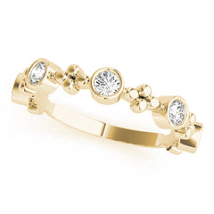 Bezel Set Stackable Half Eternity Ring in Gold & Platinum