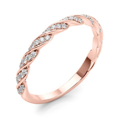 Twisting Half Eternity Ring in Gold & Platinum