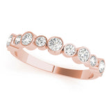 Bezel Set Diamond Half Eternity Ring in Gold & Platinum