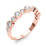 Bezel Set Diamond Half Eternity Ring in Gold & Platinum
