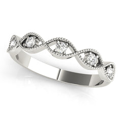 Marquise Stackable Rings Half Eternity Ring in Gold & Platinum