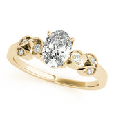 Graceful Fashion Ring Oval Diamond Engagement Ring — 9K/18K Gold & Platinum