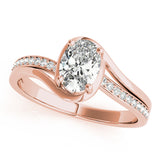 Dazzling Fashion Ring Oval Diamond Engagement Ring — 9K/18K Gold & Platinum