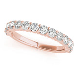 Single Row Prong Set Wedding Half Eternity Ring in Gold & Platinum