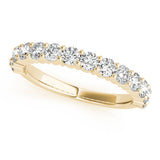 Single Row Prong Set Wedding Half Eternity Ring in Gold & Platinum