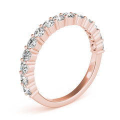 Single Row Prong Set Wedding Half Eternity Ring in Gold & Platinum