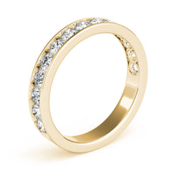 Single Row Channel Set Wedding Half Eternity Ring in Gold & Platinum