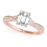 Devoted Fashion Rings Cut Emerald Diamond Engagement Ring — 9K/18K Gold & Platinum