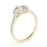 Pristine Center Halo Round Diamond Engagement Ring — 9K/18K Gold & Platinum