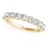Shared Prong Half Eternity Ring in Gold & Platinum