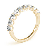 Shared Prong Half Eternity Ring in Gold & Platinum