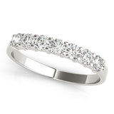 Shared Prong Half Eternity Ring in Gold & Platinum