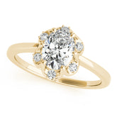 Vintage-Inspired Fashion Rings Oval Diamond Engagement Ring — 9K/18K Gold & Platinum
