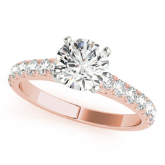 Straight Split Prong Diamond Half Eternity Ring in Gold & Platinum