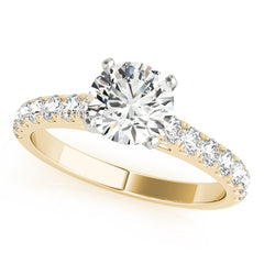 Straight Split Prong Diamond Half Eternity Ring in Gold & Platinum