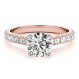 Straight Split Prong Diamond Half Eternity Ring in Gold & Platinum