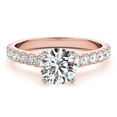 Straight Split Prong Diamond Half Eternity Ring in Gold & Platinum