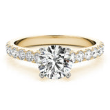 Straight Split Prong Diamond Half Eternity Ring in Gold & Platinum
