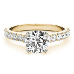 Straight Split Prong Diamond Half Eternity Ring in Gold & Platinum