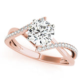 Signature Bypass Semi-Mount Round Diamond Engagement Ring — 9K/18K Gold & Platinum