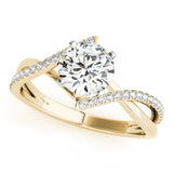 Signature Bypass Semi-Mount Round Diamond Engagement Ring — 9K/18K Gold & Platinum