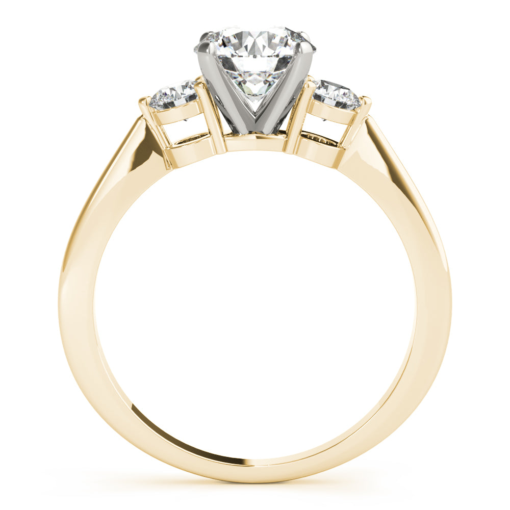 Lab-Grown Round Cut Diamond Three Stone Engagement Ring In 18k White Gold