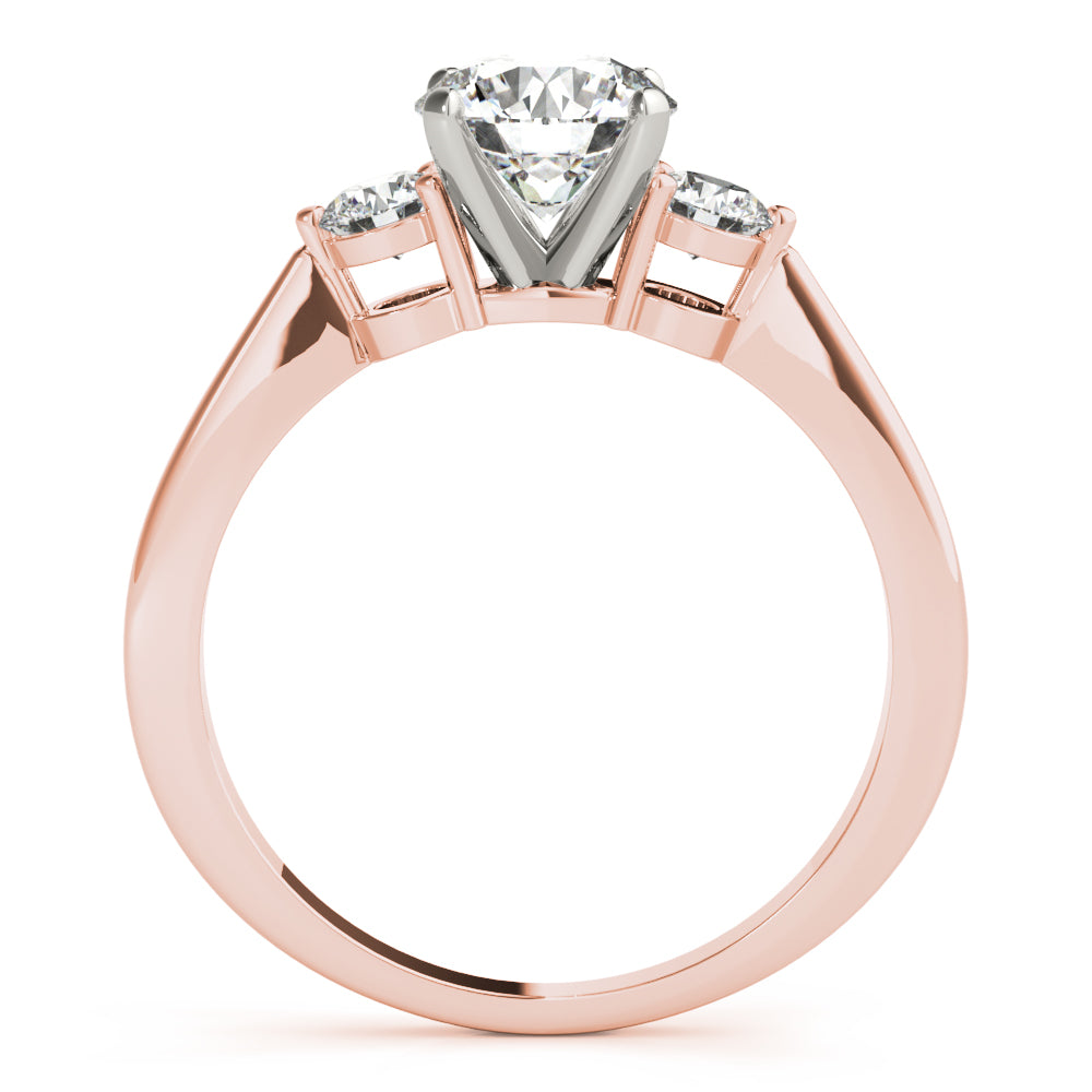 Lab-Grown Round Cut Diamond Three Stone Engagement Ring In 18k White Gold