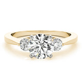 Lab-Grown Round Cut Diamond Three Stone Engagement Ring In 18k White Gold