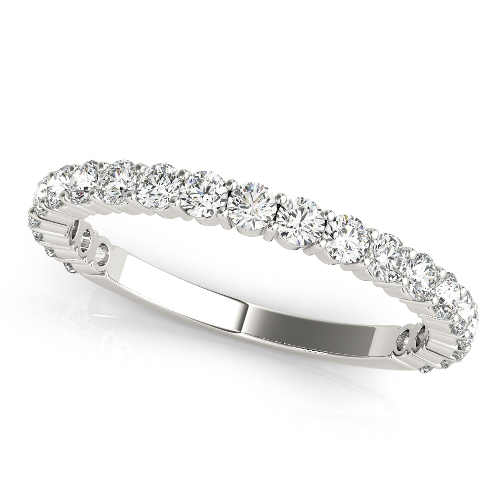 Shared Prong Half Eternity Ring in Gold & Platinum