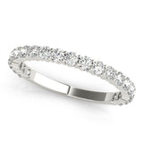 Shared Prong Half Eternity Ring in Gold & Platinum