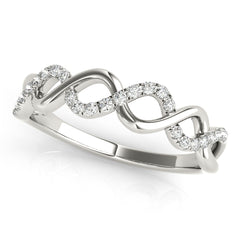 Twisted Half Eternity Ring in Gold & Platinum